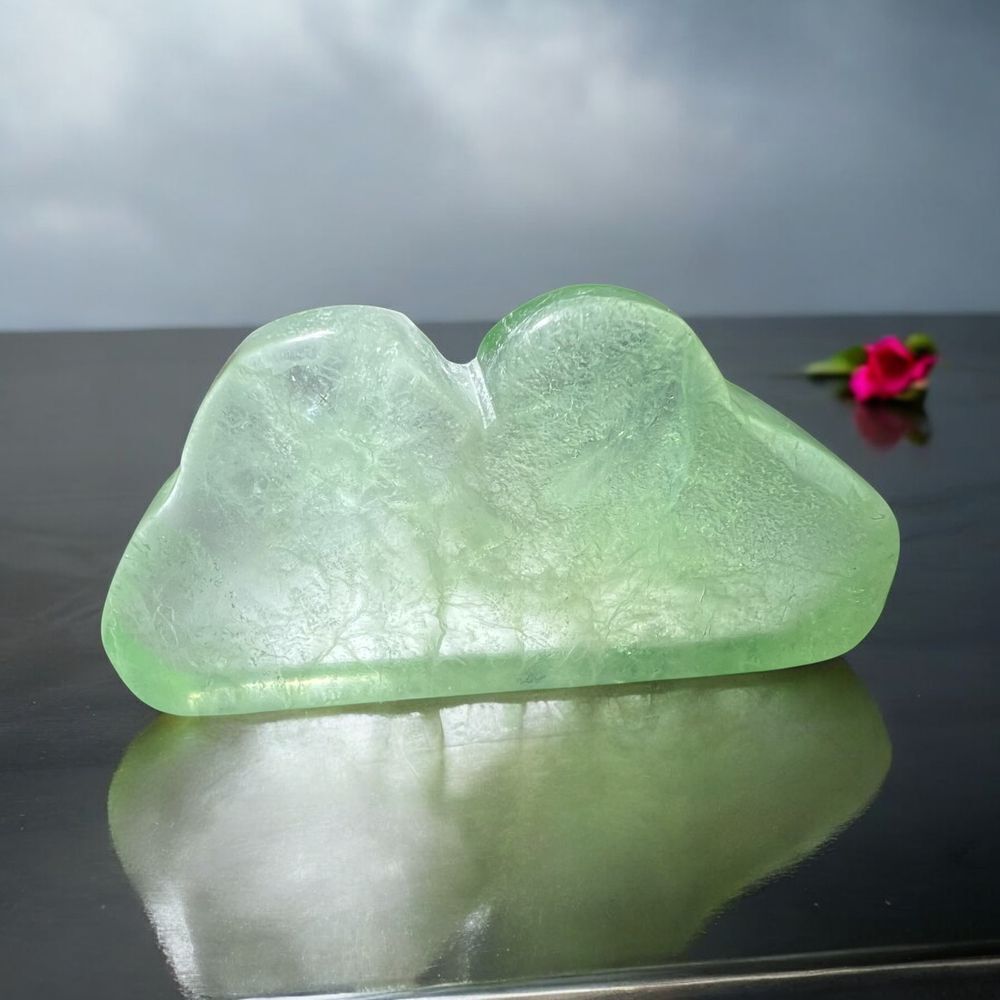 Green Fluorite Crystals Cloud‎ Carving